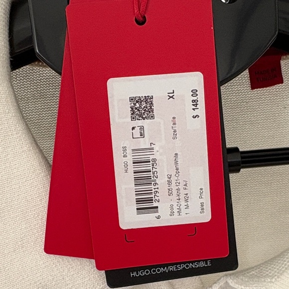 HUGO Men's Polo with White, Blue, and Green Design - Picture 3 of 5